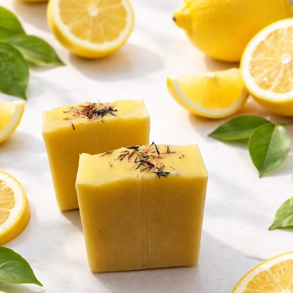 2 Bars Handmade Lemon Scented Soap